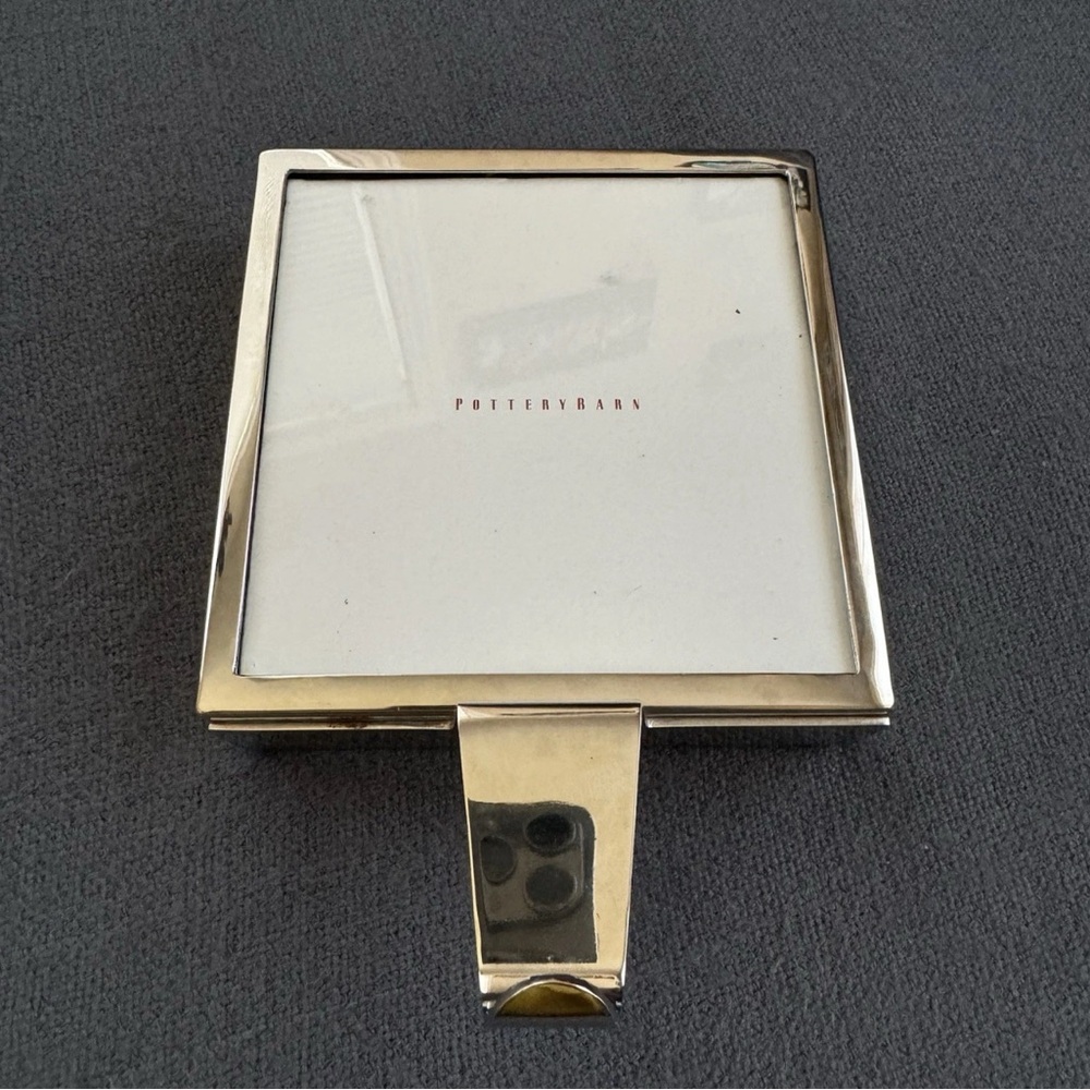 Pottery Barn Silver Picture Frame Christmas Stocking Holder